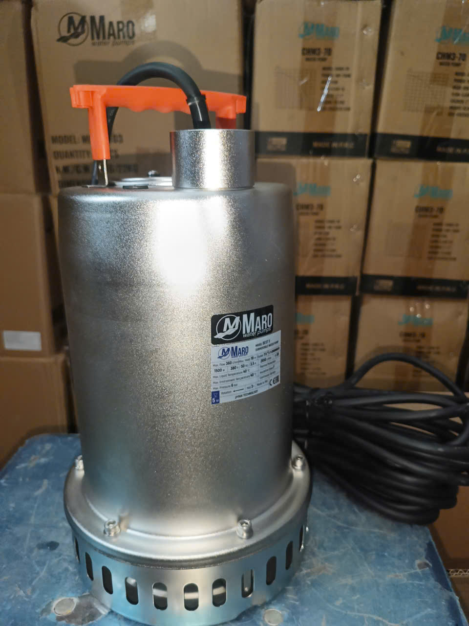 Bơm chìm hút nước thải inox giá rẻ 1.5hp Maro BEST 4