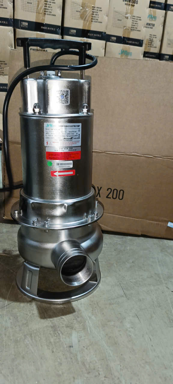 Bơm chìm hút bùn inox giá rẻ 1.5hp 3 pha Maro DW VOX 150